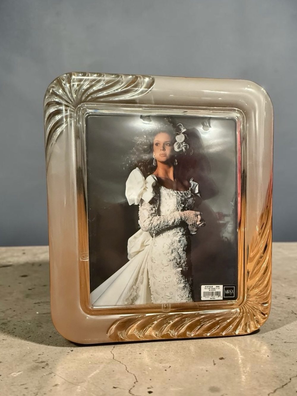 Mikasa Mystique Picture Frame SA 250/830 8x10 Frosted Glass Swirl Design Germany